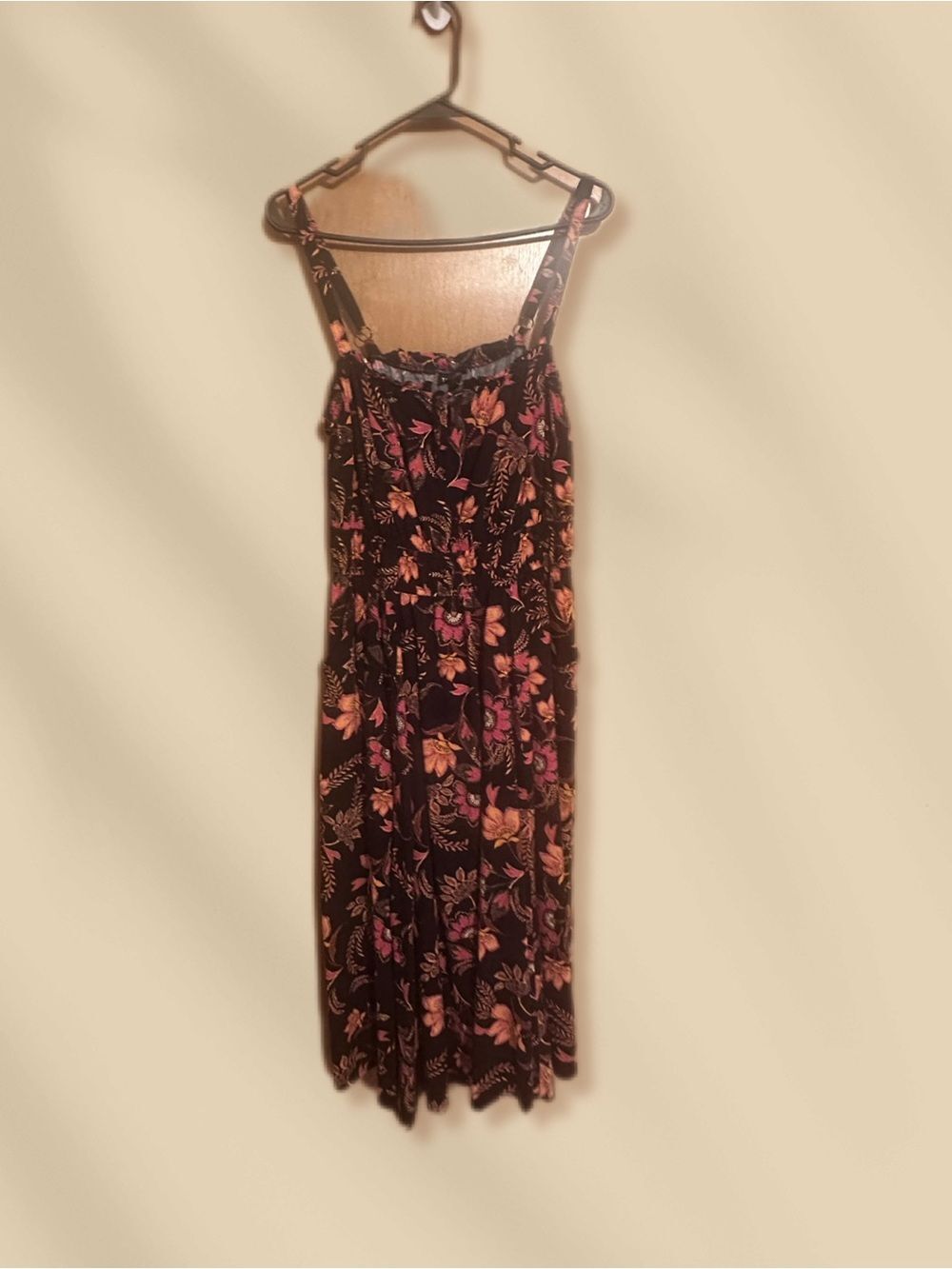 Torrid Black Floral Midi Dress with Pink and Orange Blooms Torrid size 1 (14/16)